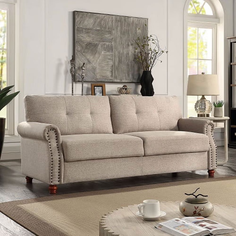 Linen Upholstered 2 Seater Couch with Storage G424