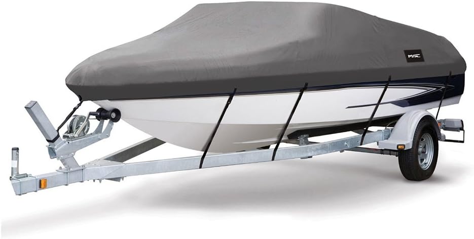 Heavy Duty 600D Marine Grade Polyester Canvas Trailerable Waterproof Boat Cover, Pacific Blue, Pack of 2 O2267