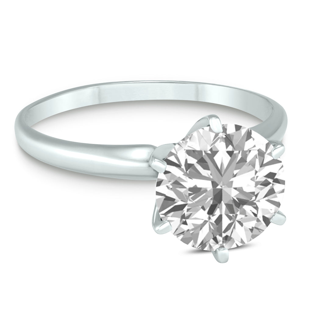 14K White Gold Diamond Solitaire Ring N7726