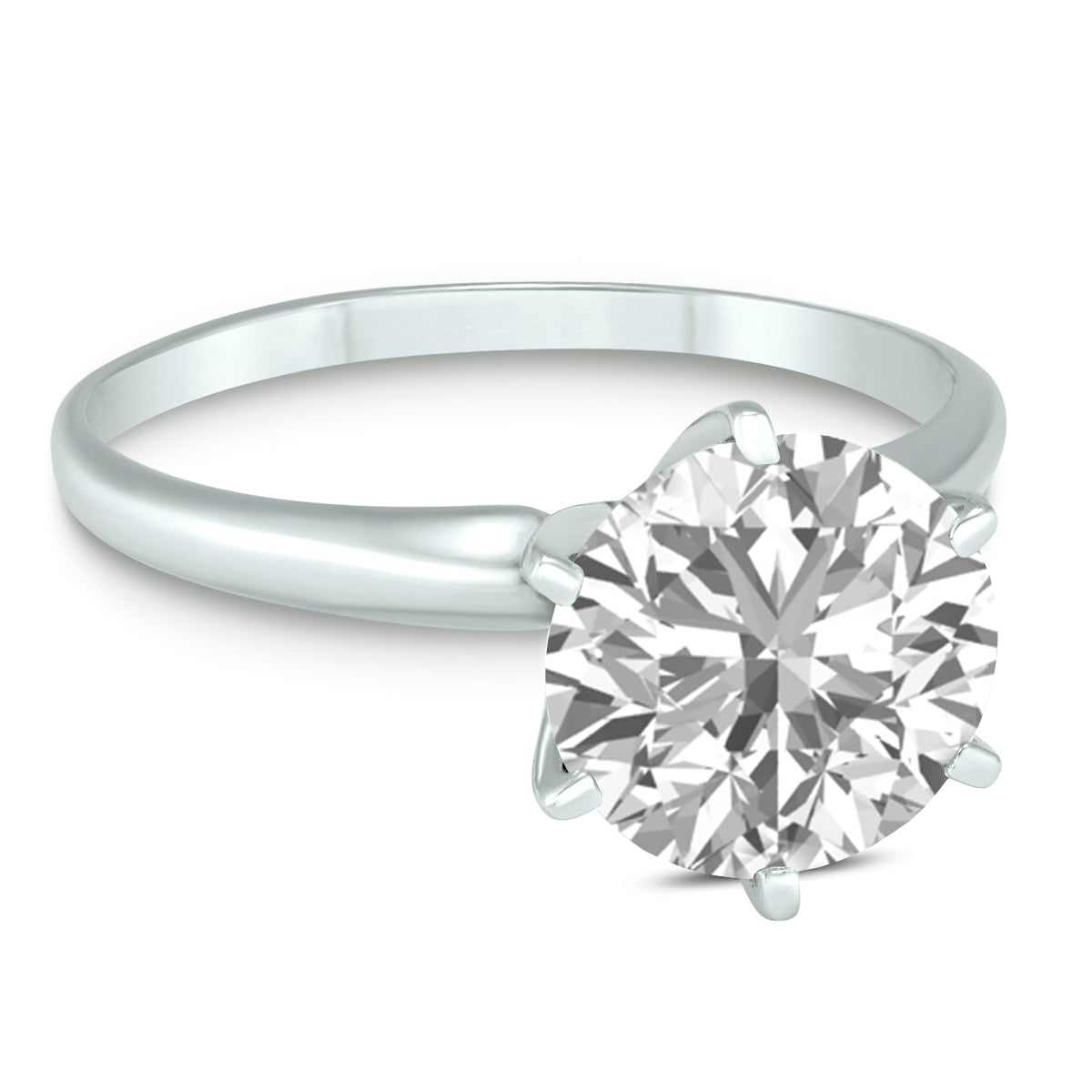 14K White Gold Diamond Solitaire Ring N7726