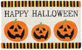 Halloween Three Pumpkins Vinyl Back Doormat 18x30 J205