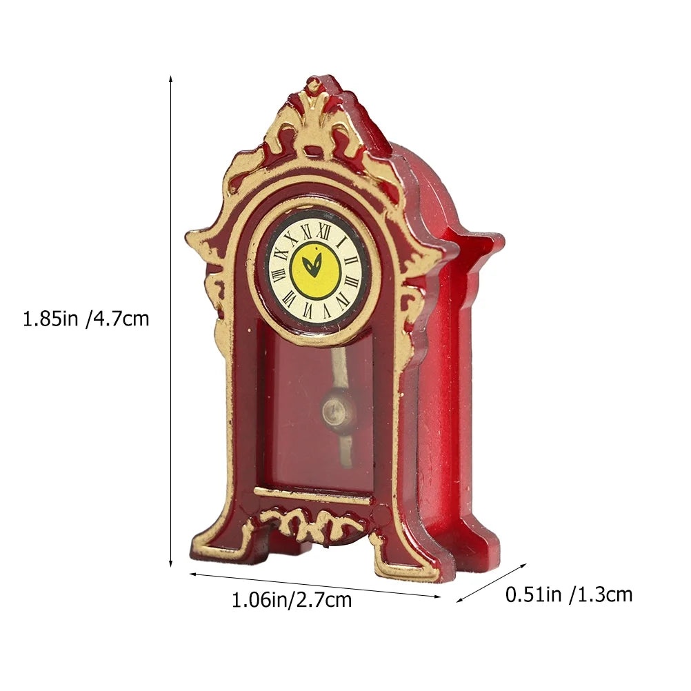 Mini Dollhouse Clock Vintage Resin Decor W631