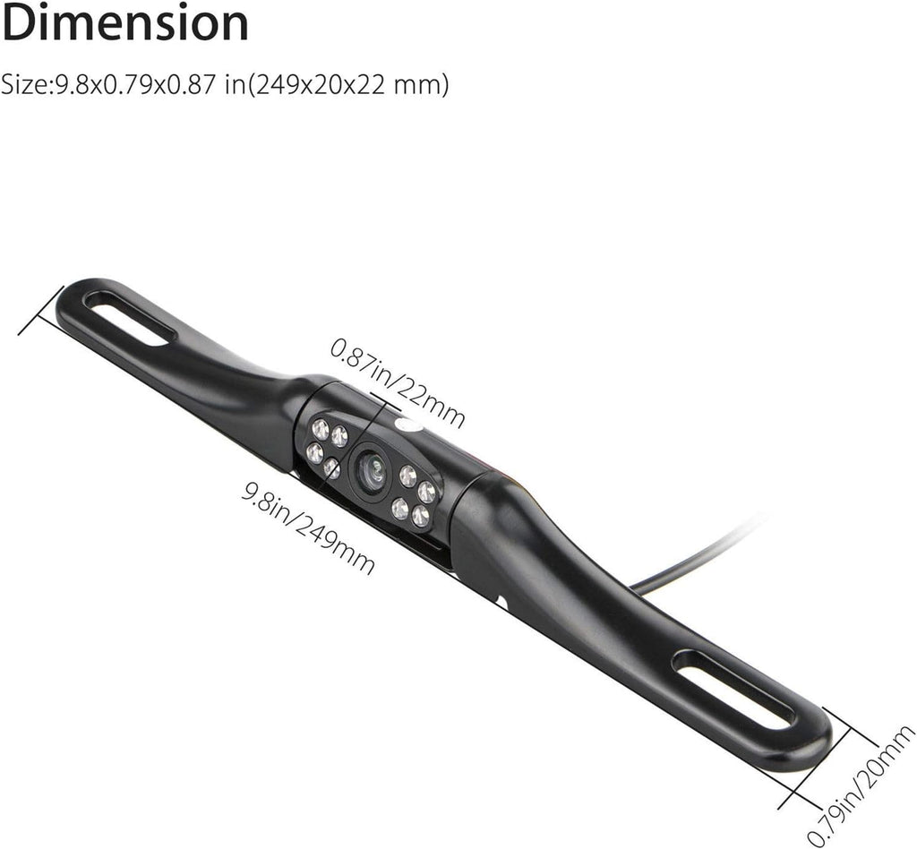 Backup Camera with 8 Bright LEDs 170° Wide Viewing Angle Waterproof Pack of 2 Z87594