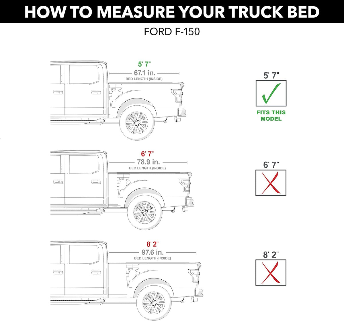 Hard Tri-Fold Truck Bed Tonneau Cover for Ford F-150 Y6225