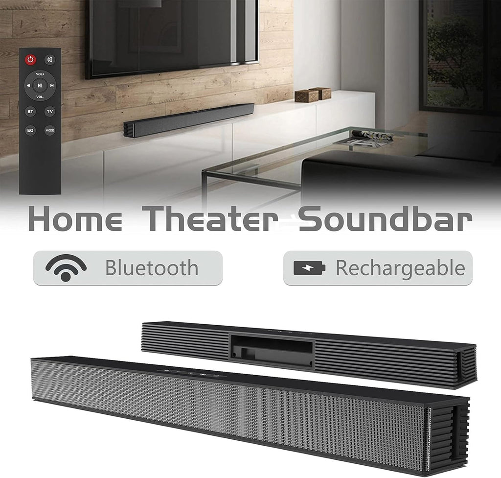 Soundbar with Built-in Subwoofer, Bluetooth 5.0, HDMI, USB, Optical, AUX, Wall Mountable Y14521