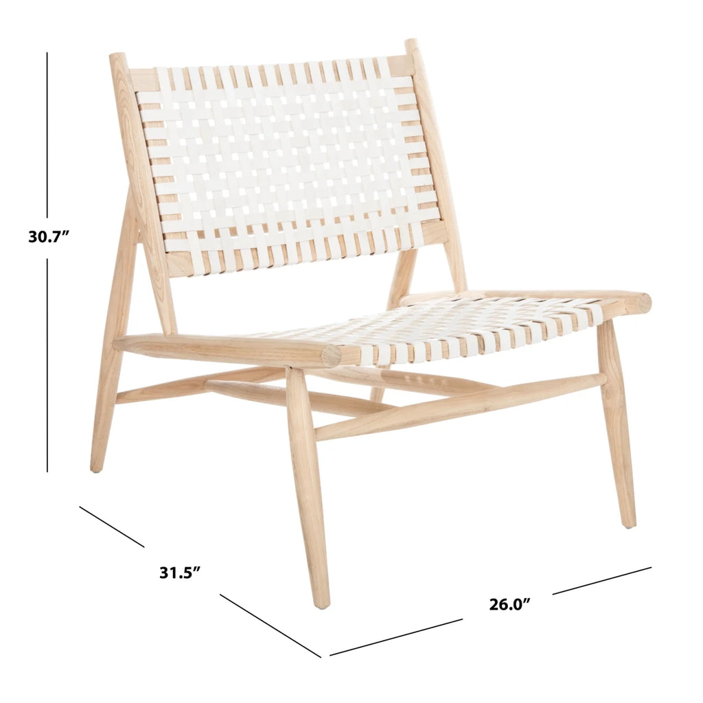 Natural/White Leather Accent Chair Q851511