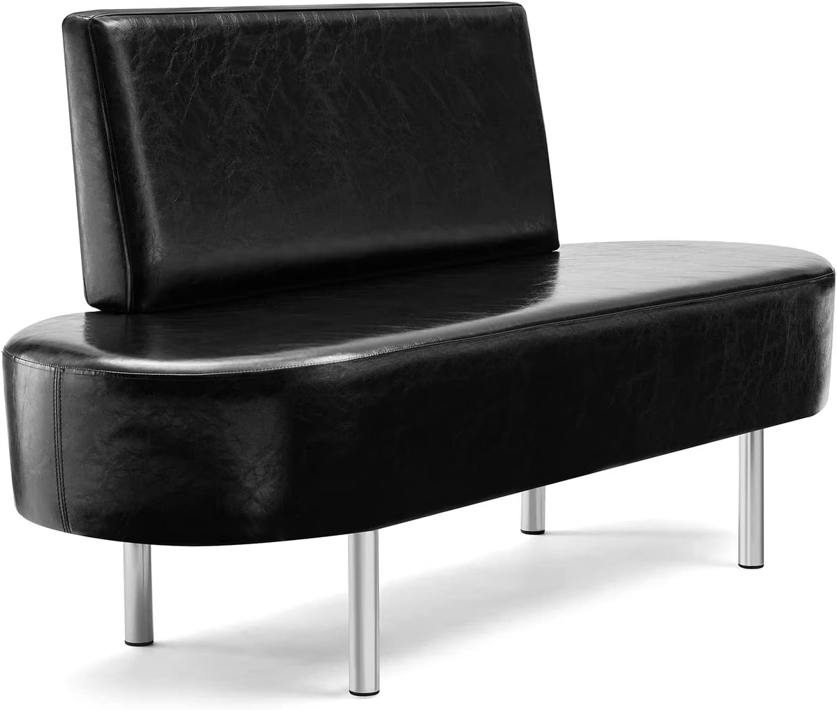 Black/Red Waiting Room Bench with Backrest L4758