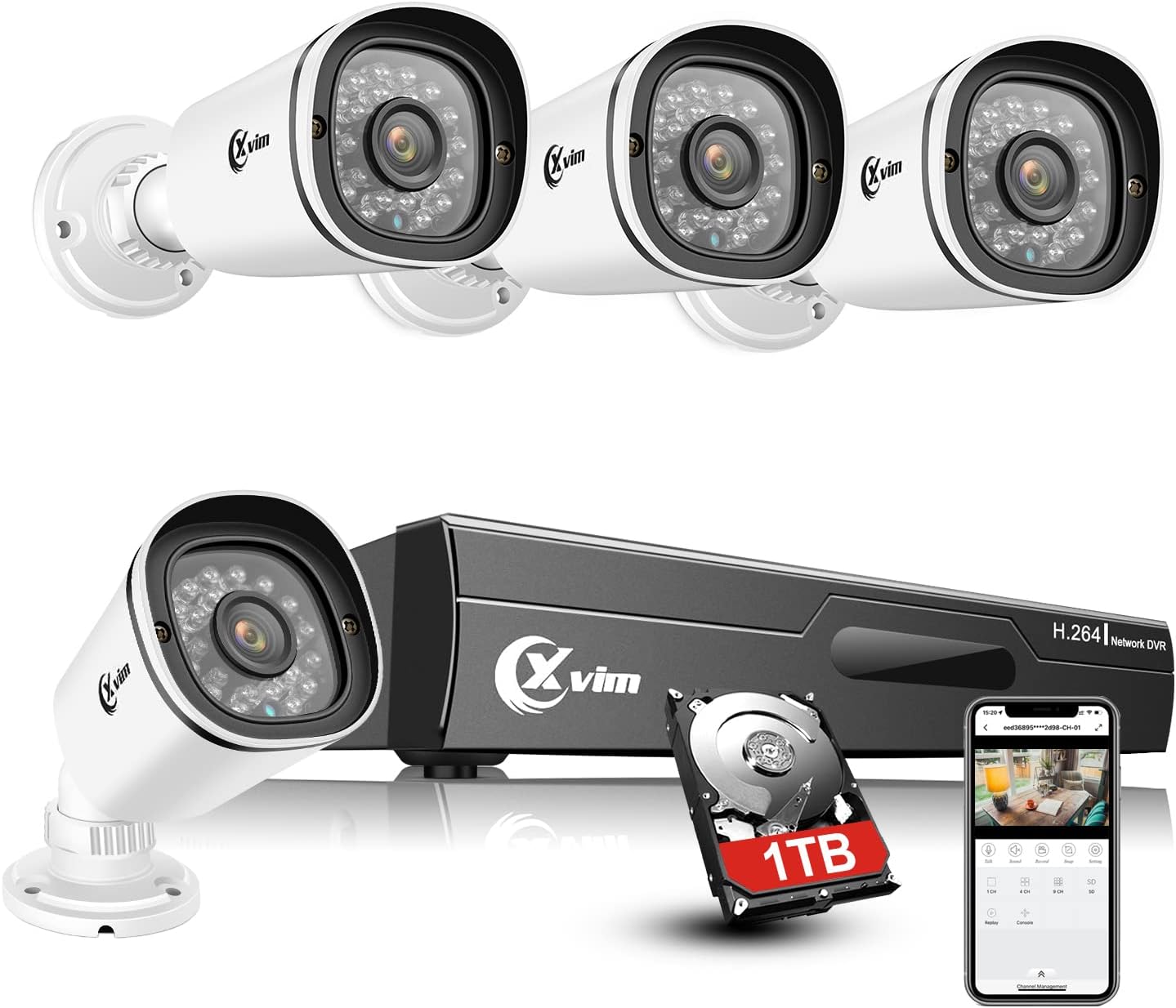 8CH 1080P Wired Security Camera System with 1TB HDD Z1054