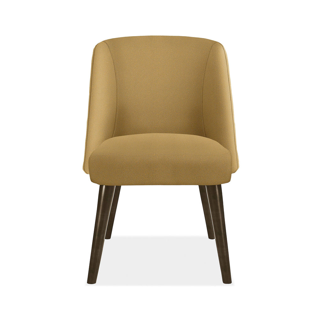 Modern Cora Side Chair in Declan Olive with Charcoal Legs Green Performance Fabric B897106