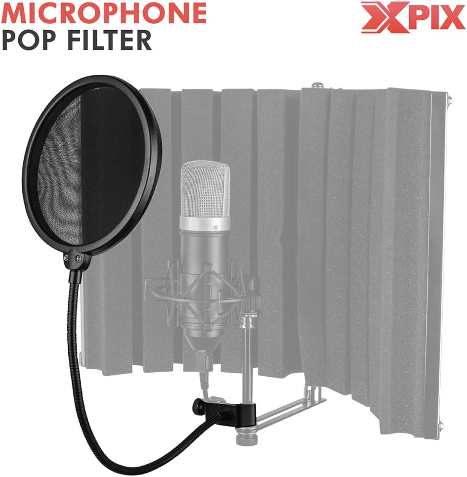 Audio Interface with 2 Samson Microphones + Headphones + Pop Filters + Goose Neck Stands + Cleaning Cloth I408994