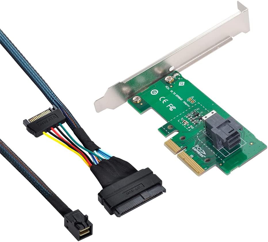 PCI-E 3.0 4.0 to SFF-8643 Card Adapter and U.2 SFF-8639 NVME PCIe SSD Cable Pack of 2 X367700