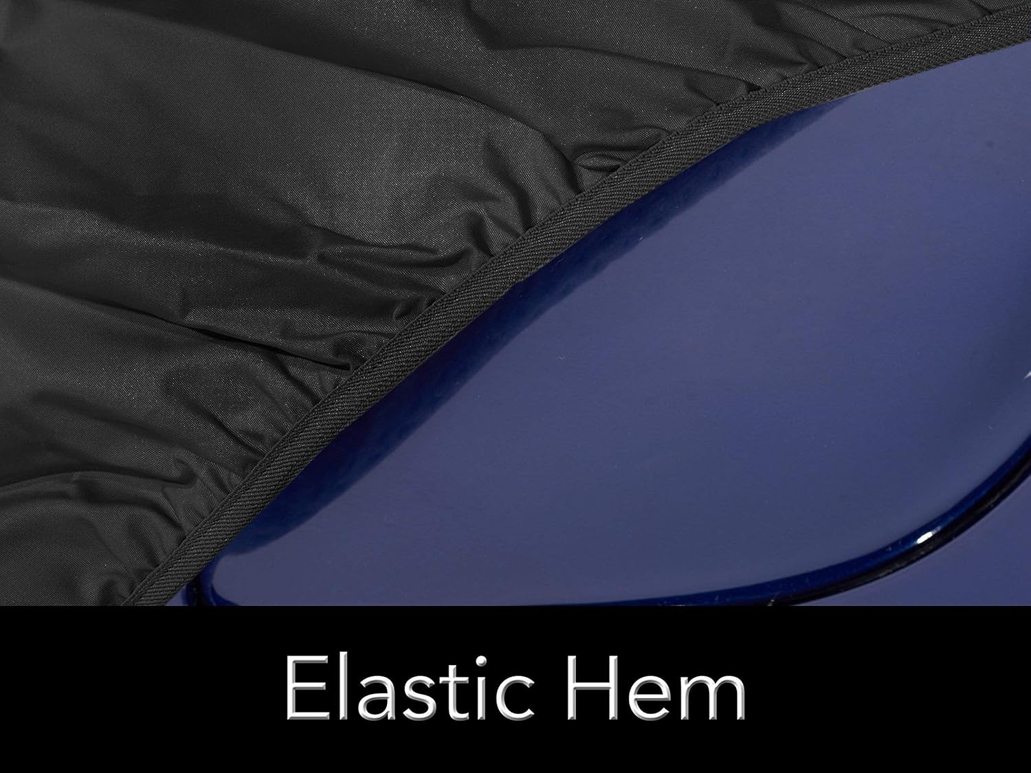 Black Heavy-Duty Polyester Car Cover with Mesh Vent S42783