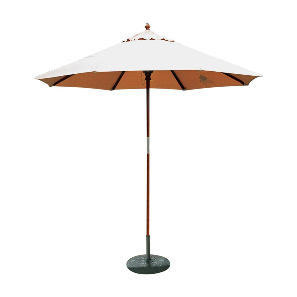 7.5 ft. Dark Wood Cafe Brass Sunbrella Umbrella V4448