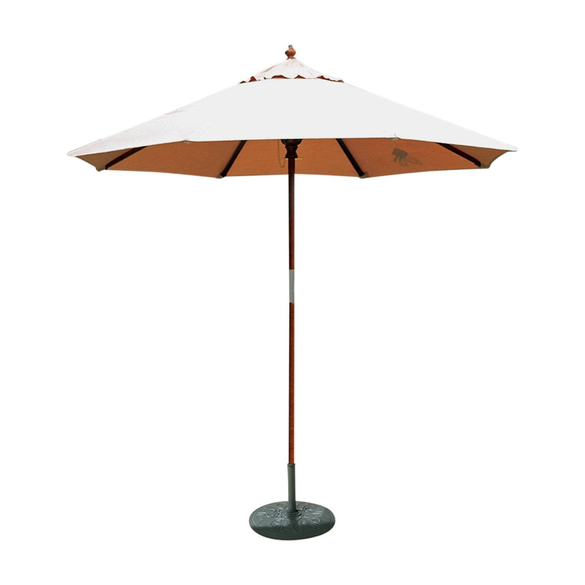 7.5 ft. Dark Wood Cafe Brass Sunbrella Umbrella V4448
