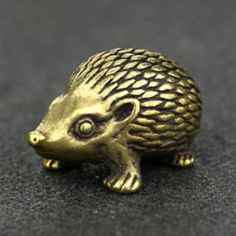Mini Brass Hedgehog Statue Ornament W429477