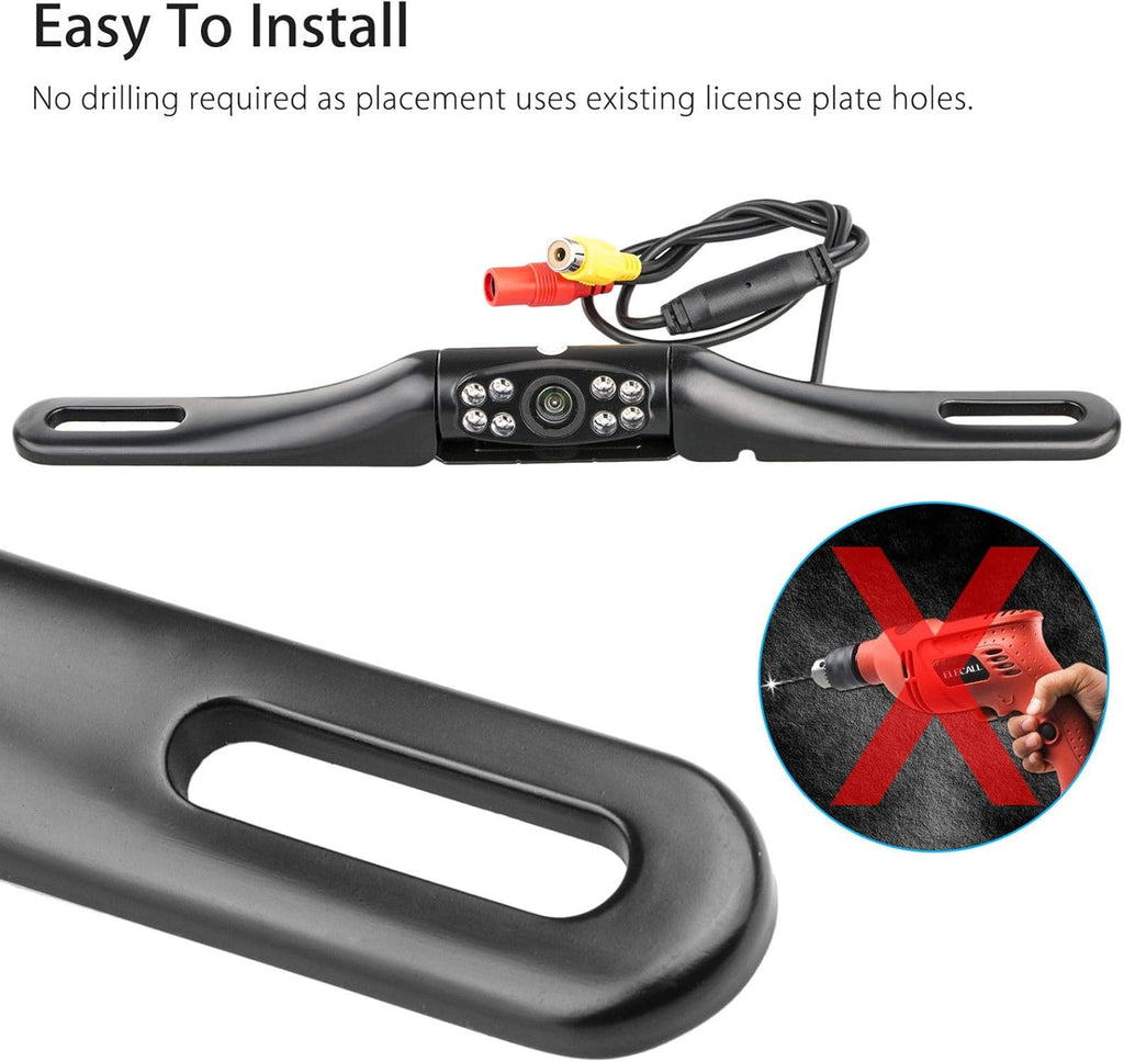 Backup Camera with 8 Bright LEDs 170° Wide Viewing Angle Waterproof Pack of 2 Z87594