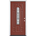 36 in. x 80 in. Painted Steel Prehung Front Door with Brickmold T389