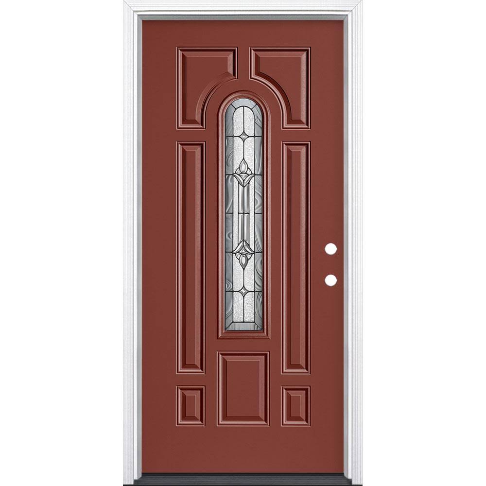 36 in. x 80 in. Painted Steel Prehung Front Door with Brickmold T389