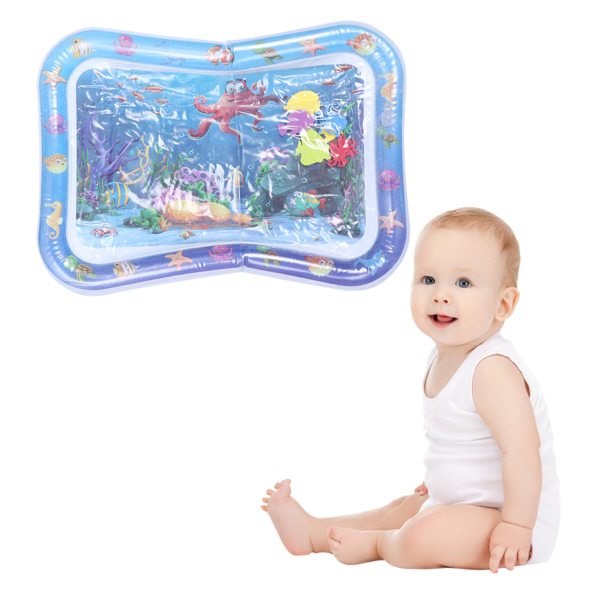 Inflatable Crawling Cushion Water Play Mat (Blue) Q5355
