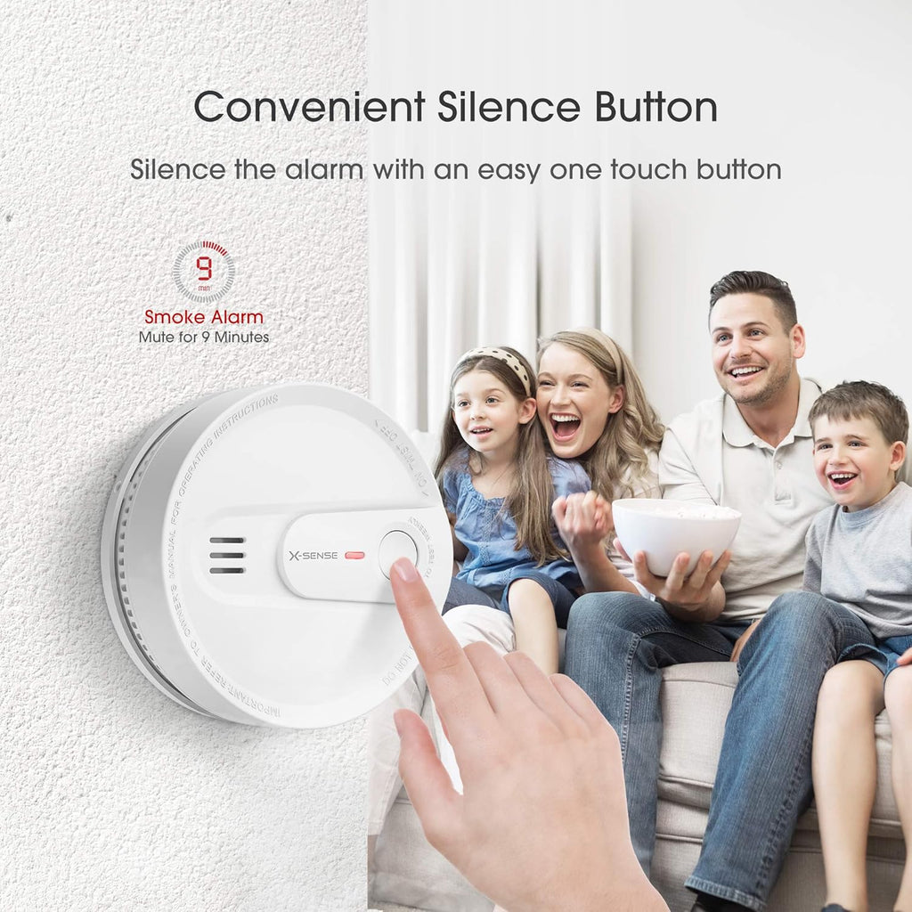 Smoke Detector Alarm, 10-Year Lithium Battery, LED Indicator, Pack of 2 P33582