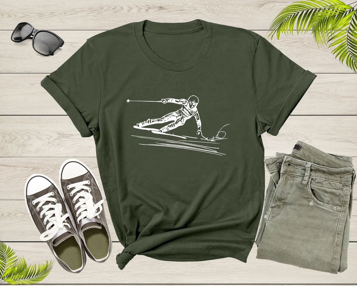 Ski Downhill Slalom Skier T-Shirt E101978