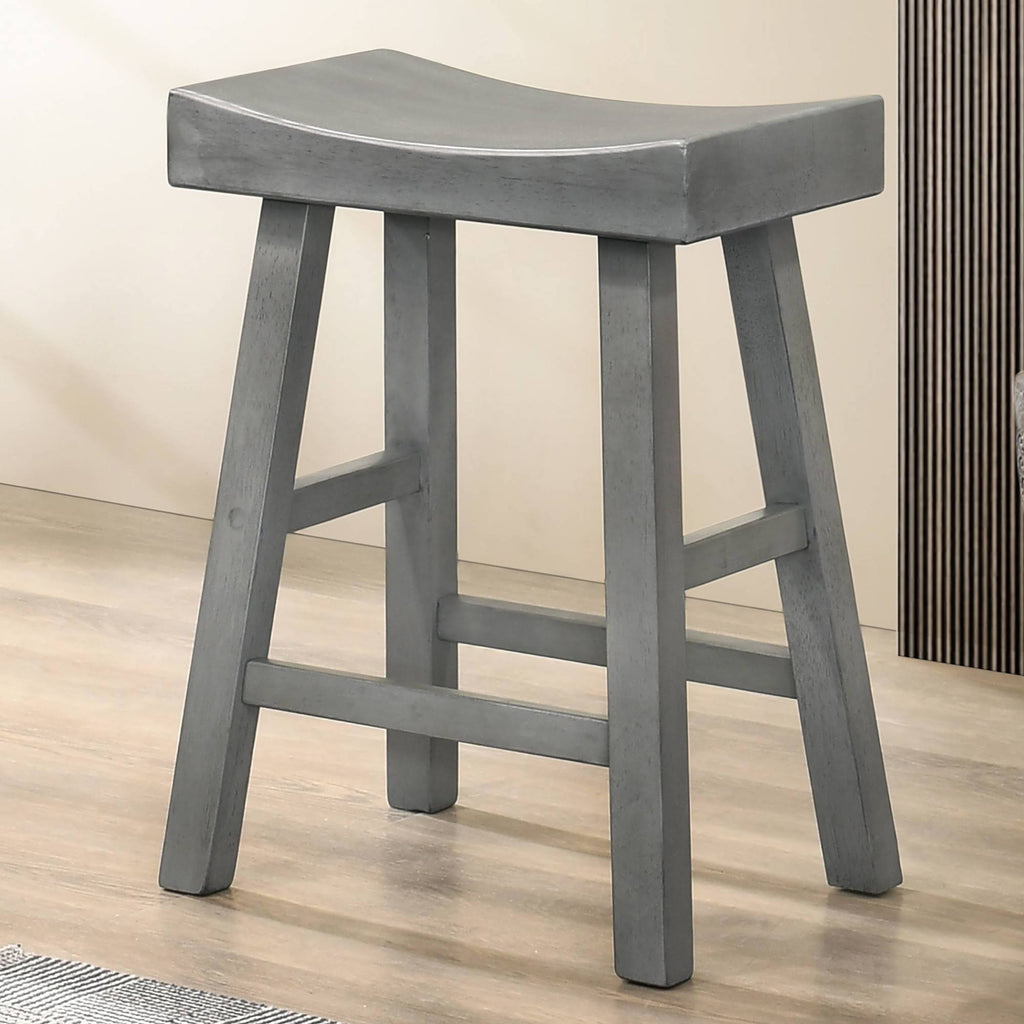 Set of 2 Saddle Stools Antique Gray U672966