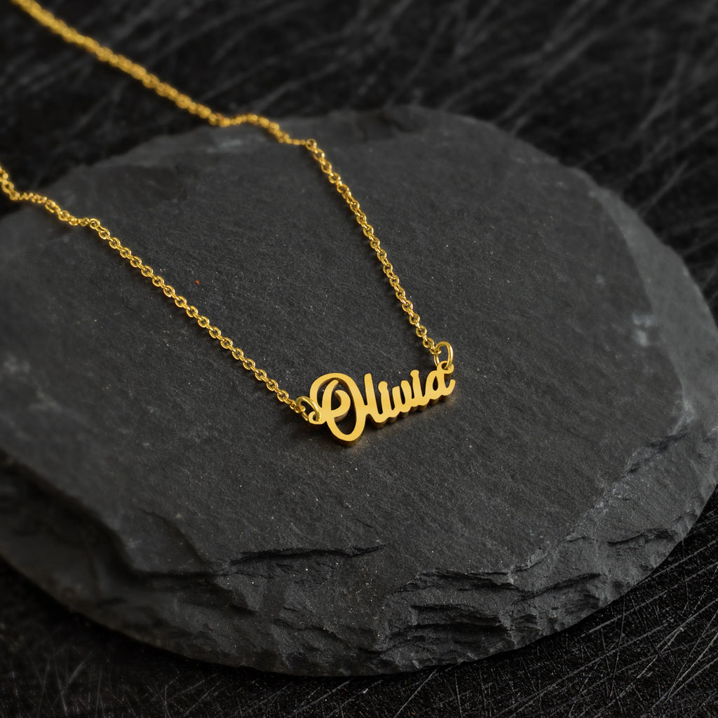 18K Gold Plated Stainless Steel Name Pendant Necklace E330