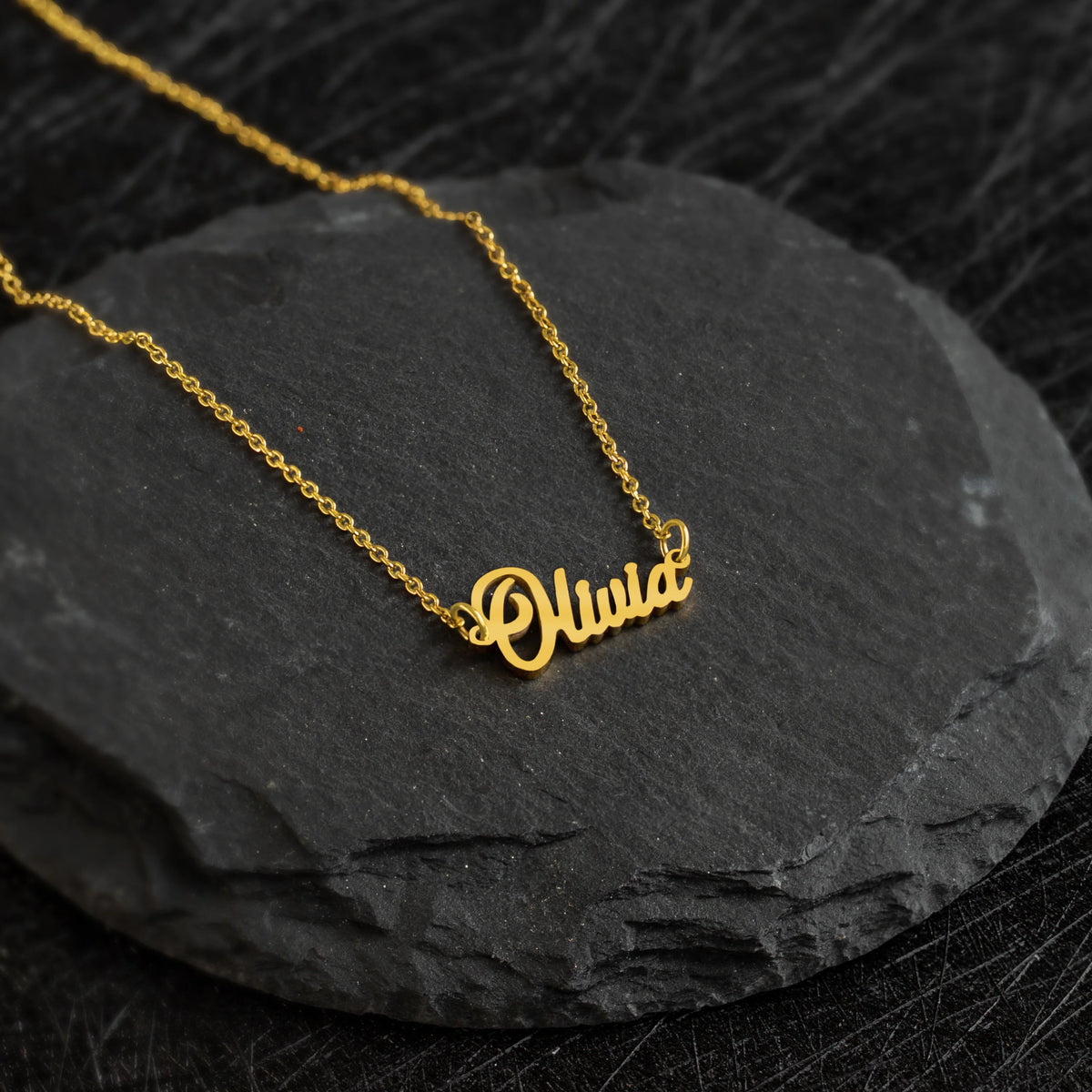 18K Gold Plated Stainless Steel Name Pendant Necklace E330