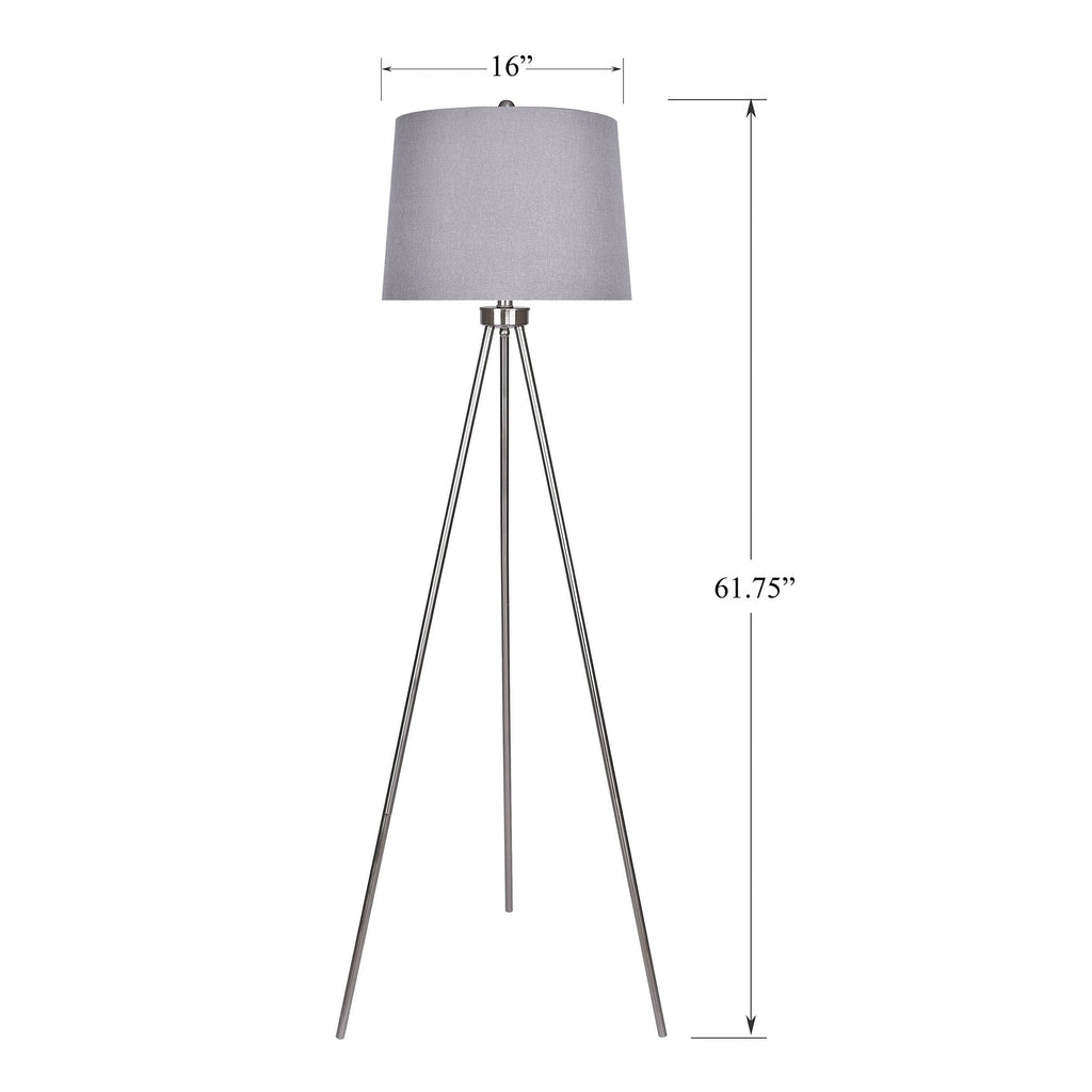 Plated Gold Floor Lamp with Natural Linen E4452