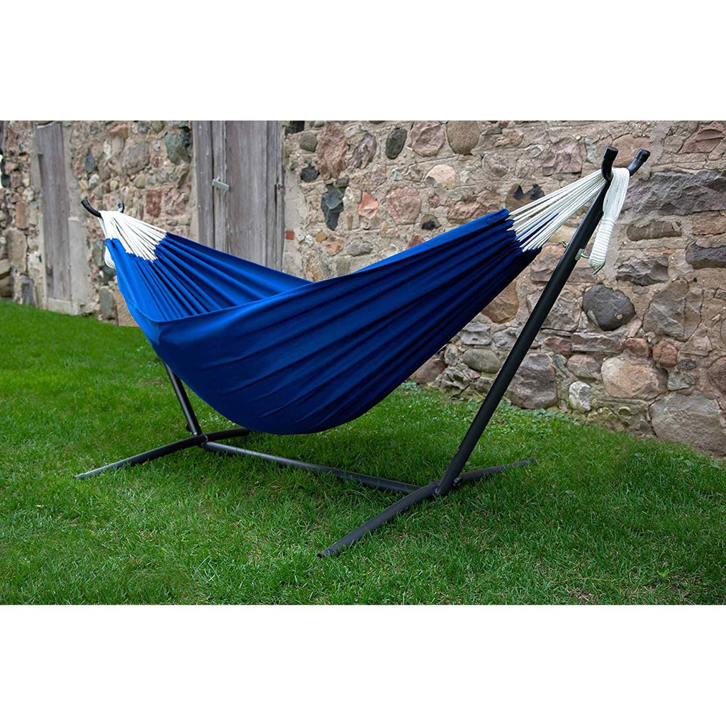 Royal Blue Polyester Hammock with Stand Q62954