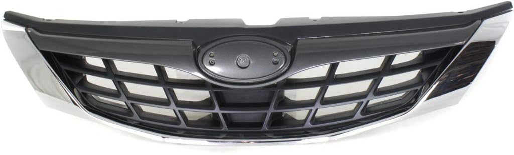 Painted Silver Shell Black Insert Grille D686