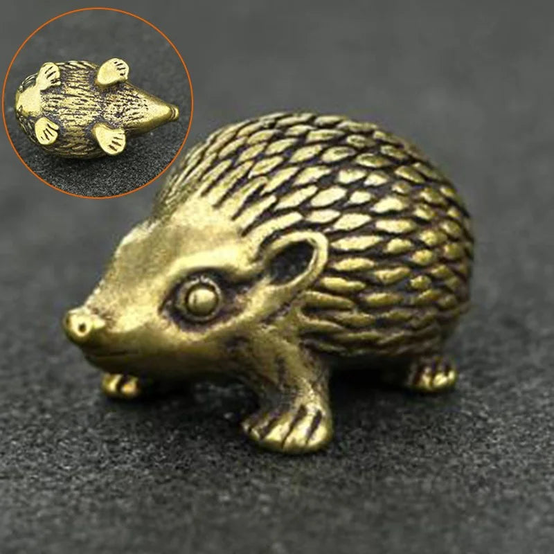 Mini Brass Hedgehog Statue Ornament W429477