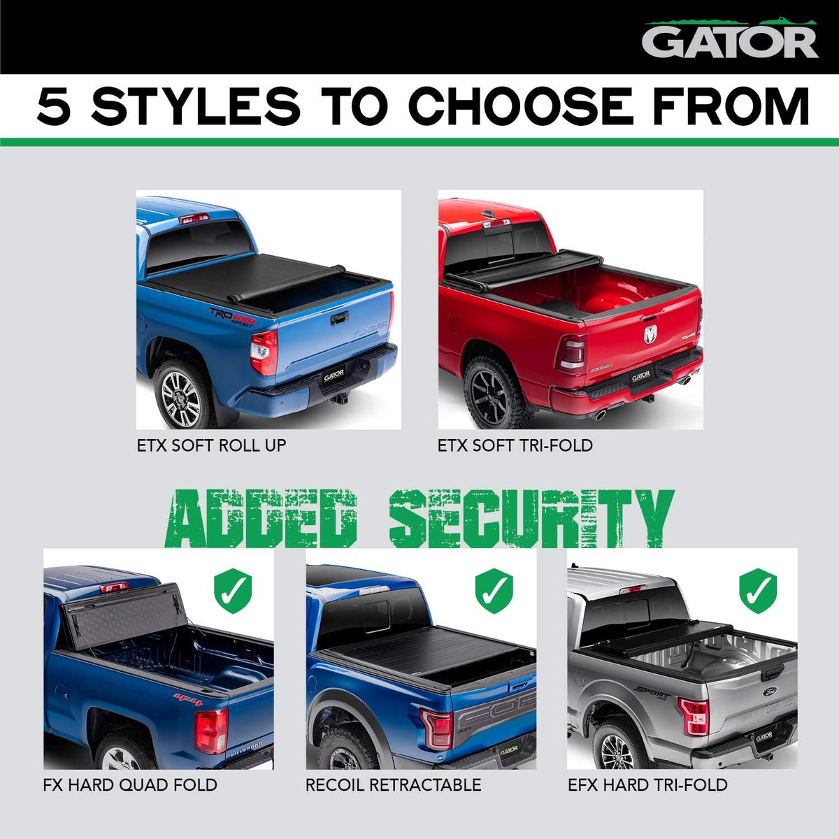 Hard Tri-Fold Truck Bed Tonneau Cover for Ford F-150 Y6225