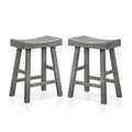 Set of 2 Saddle Stools Antique Gray U672966
