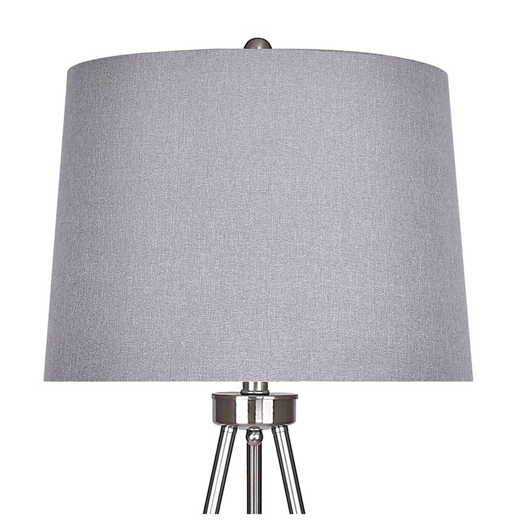 Plated Gold Floor Lamp with Natural Linen E4452