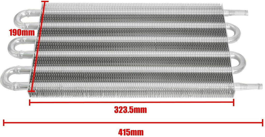 6 Row Transmission Cooler Aluminium Radiator Remote Oil Cooler with 10" Cooling Fan Mounting Kit Pack of 2 E9533