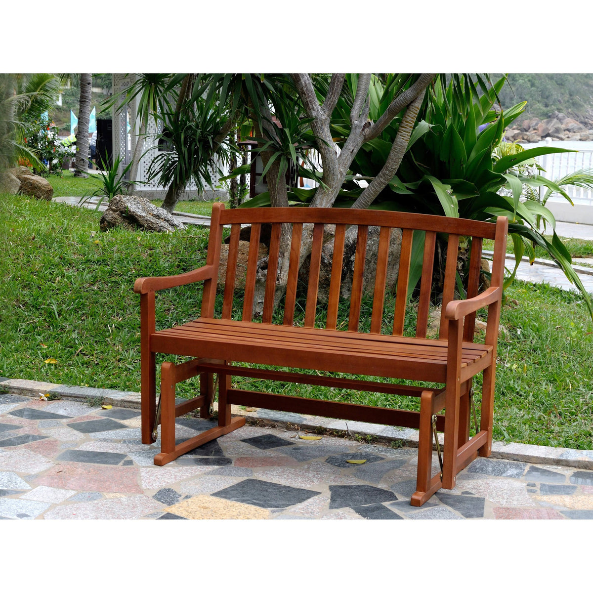Acacia Hardwood Glider Bench V72244