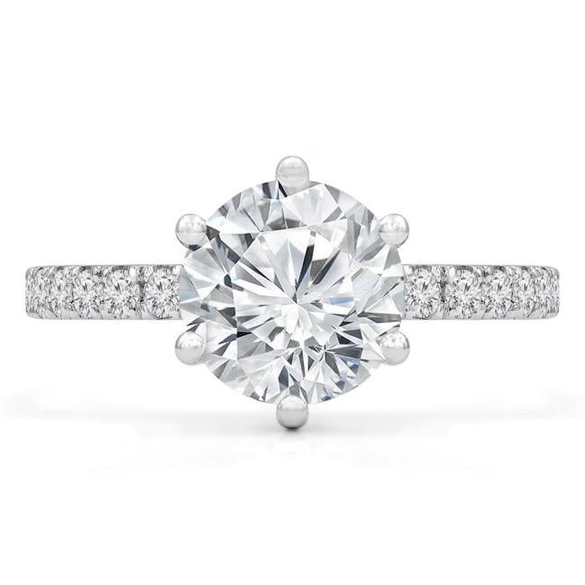 14K White Gold Round Diamond Solitaire Engagement Ring E770