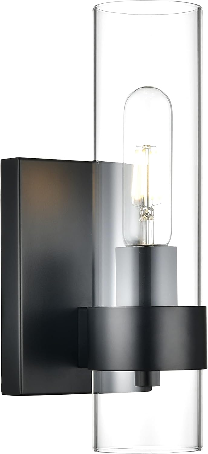 Black Glass Wall Sconce U3716