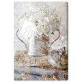 White Romantic Roses Floral Canvas J28834