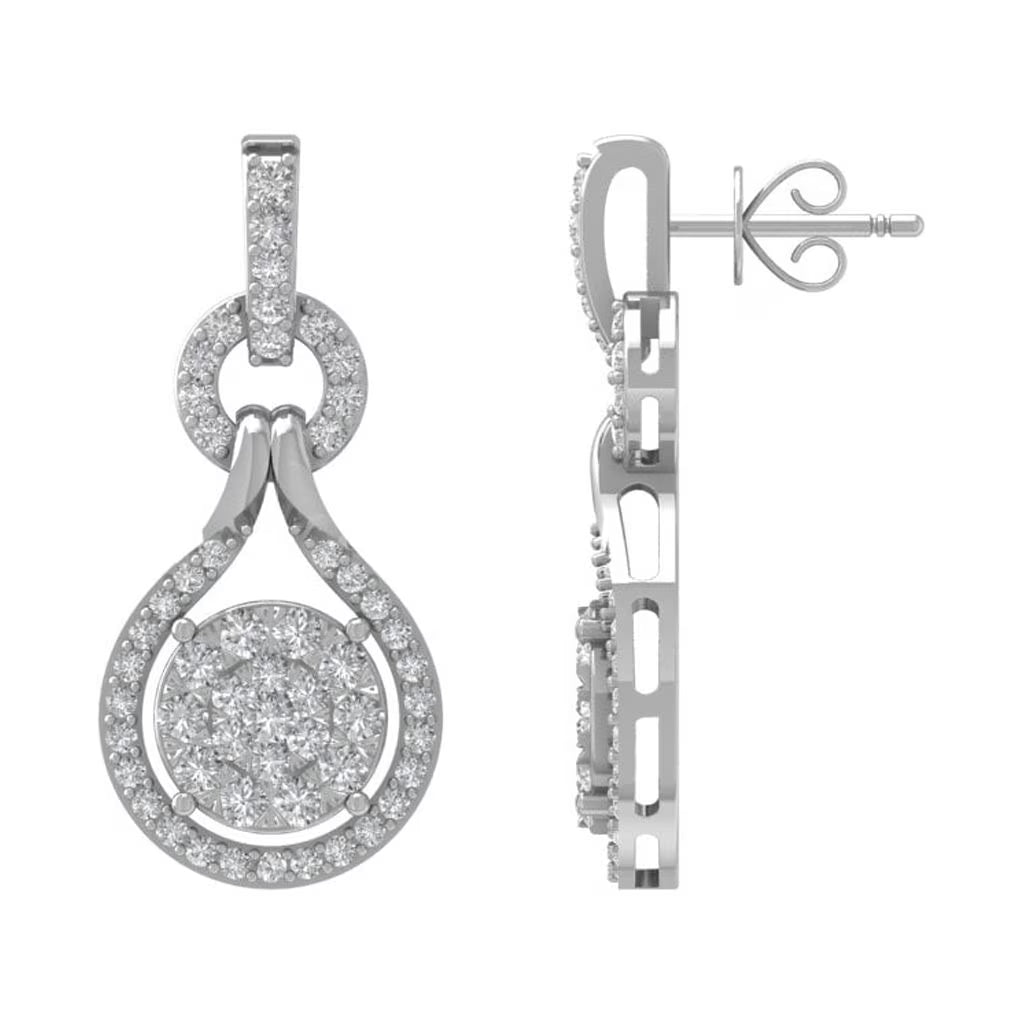 10K White Gold Lab Grown Diamond Drop Earrings C60078