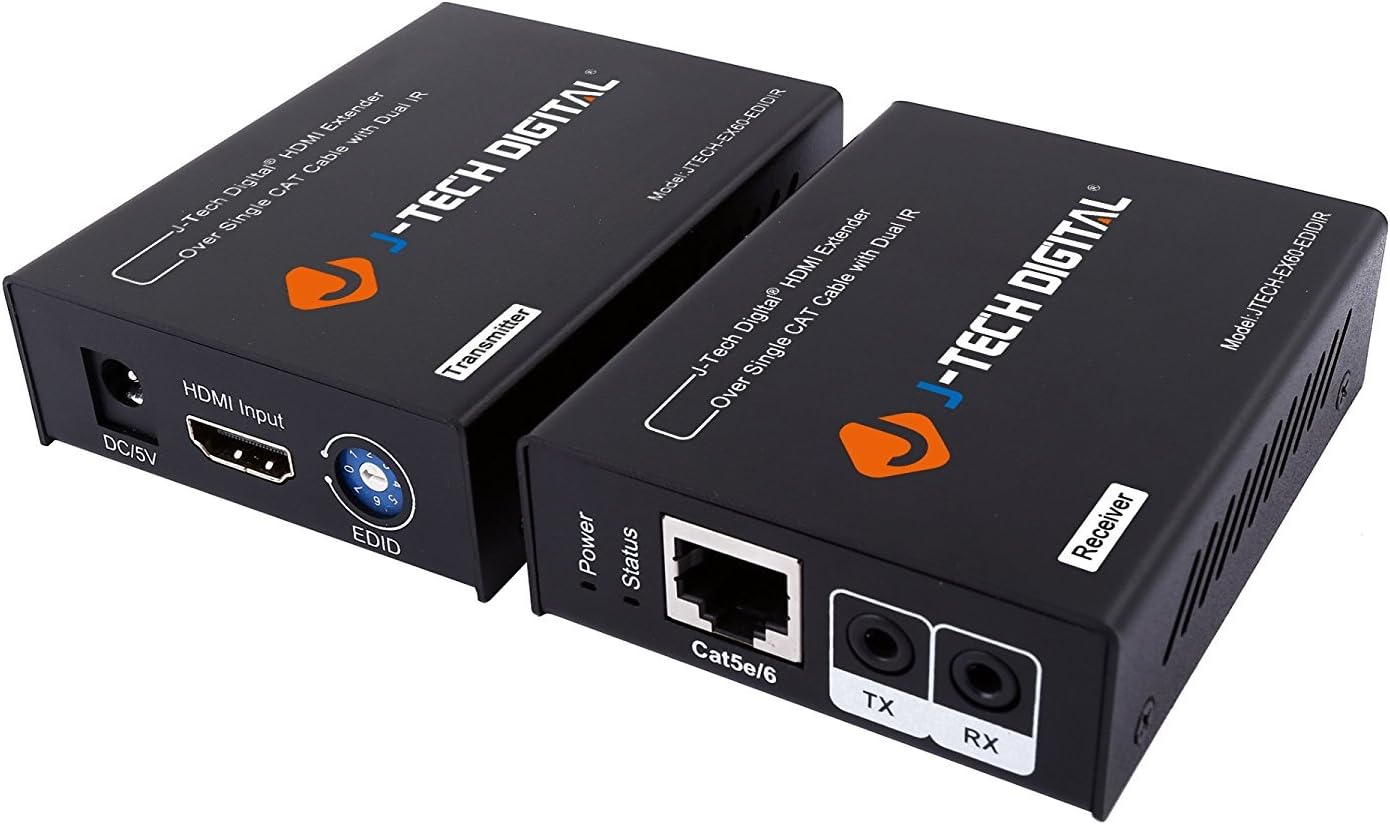 HDMI Extender by Single Cat 5E/6/7 up to 200ft with Dual IR and EDID Support Pack of 2 P842502