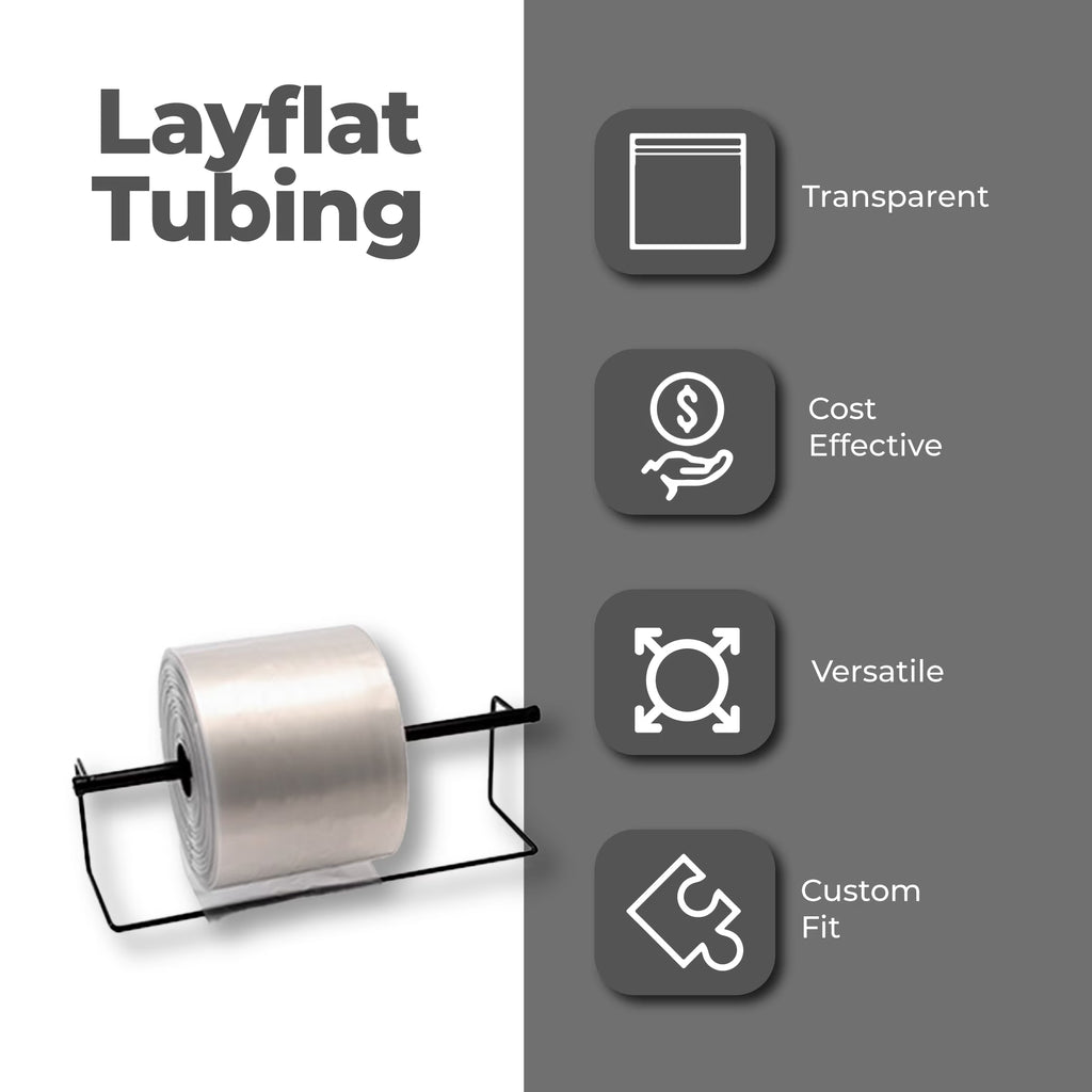 Clear Lay Flat Poly Tubing 4 Inch x 1000 Feet, 6 Mil L207662
