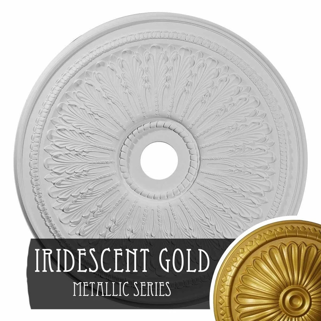 Oakleaf Ceiling Medallion Hand-Painted Iridescent Gold R3174