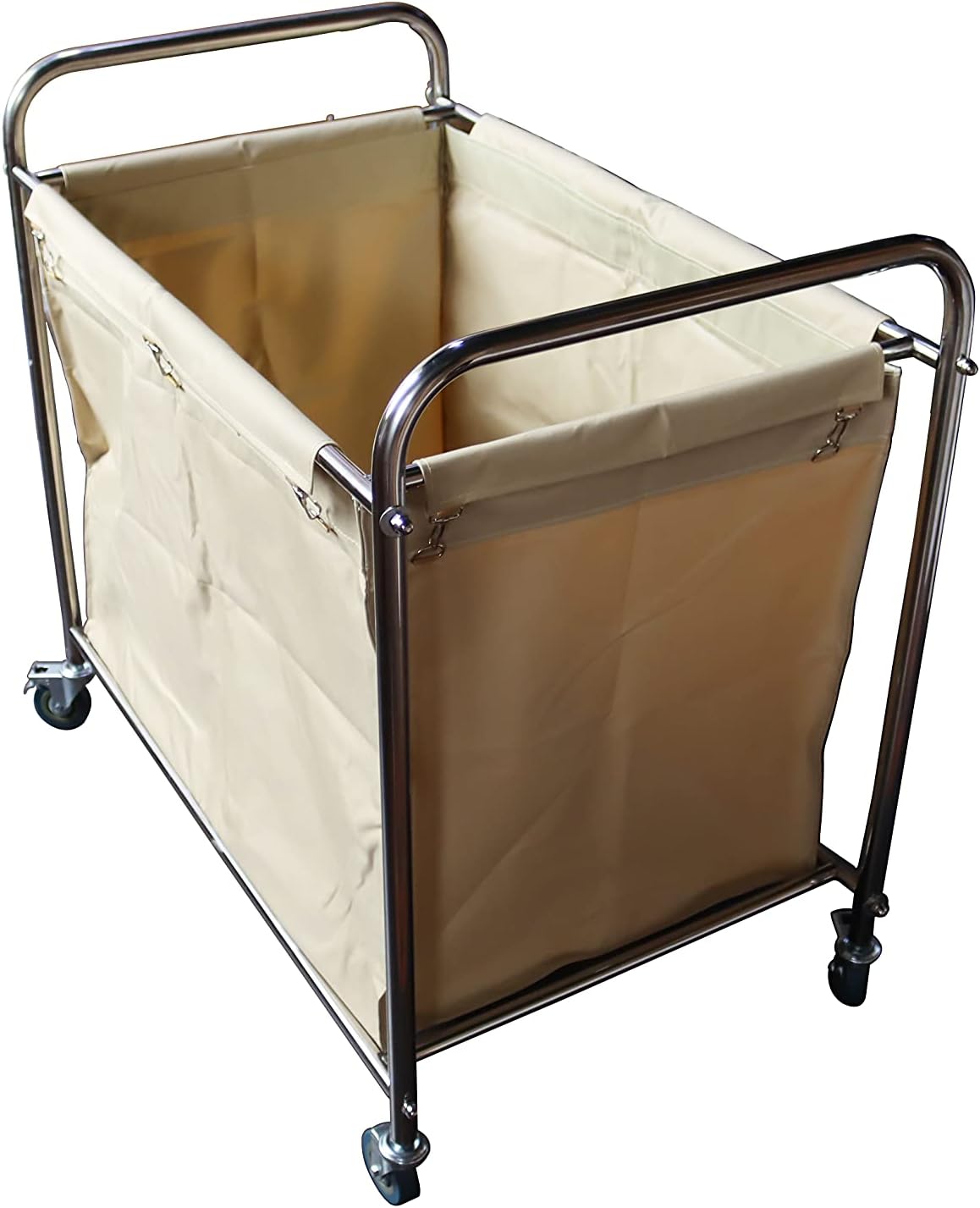 Heavy-Duty Laundry Trolley Cart with Removable Canvas Bag and Rolling Casters A1032