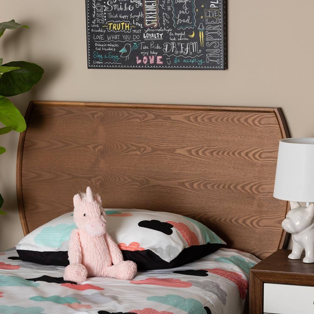 King Size Ash Walnut Finished Wood Headboard E3053