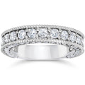 Vintage Diamond Wedding Ring 14K White Gold I601