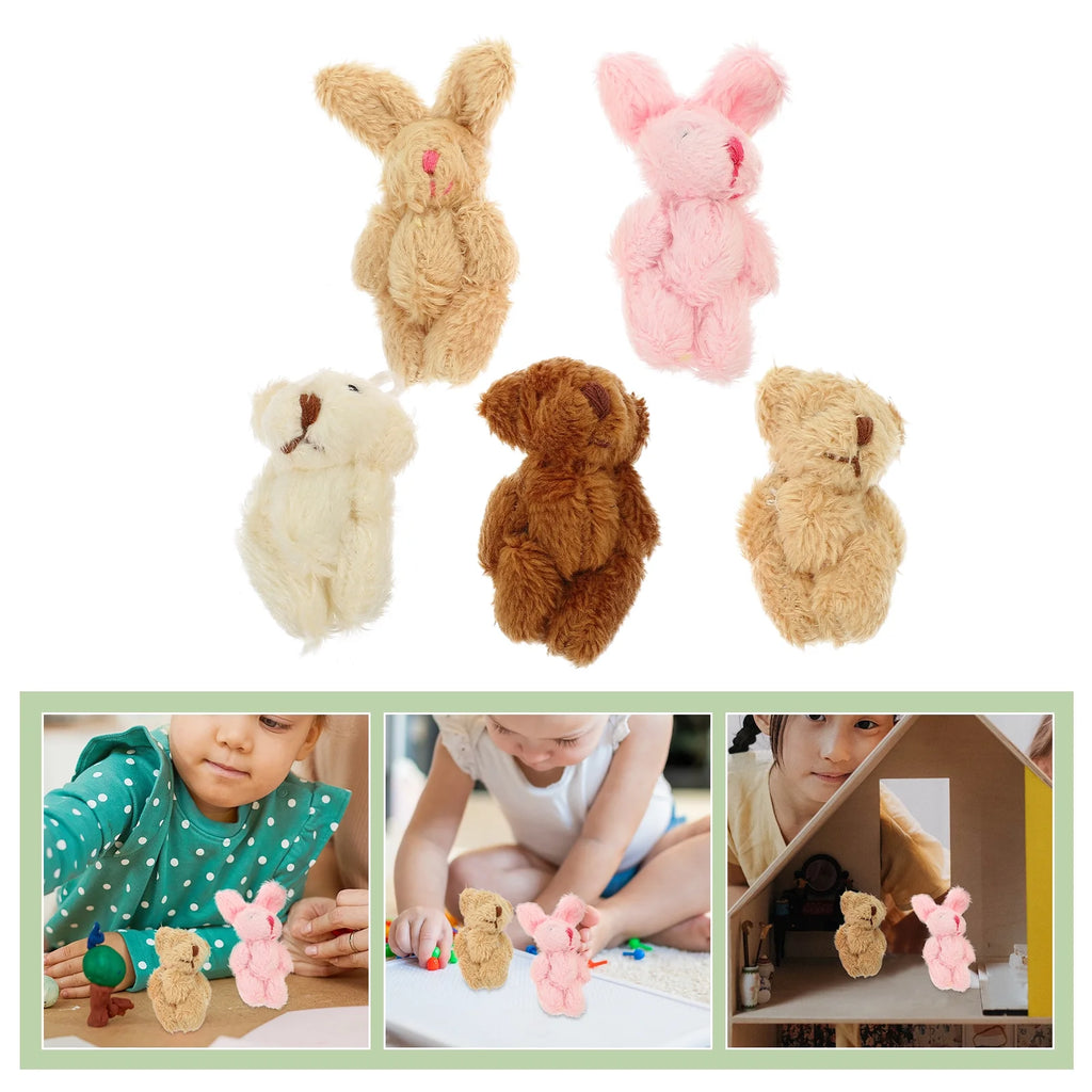 5pcs Miniature Plush Doll Figurines V7552
