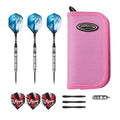 21 Grams Tungsten Steel Tip Darts and Pink Nylon Dart Case X848