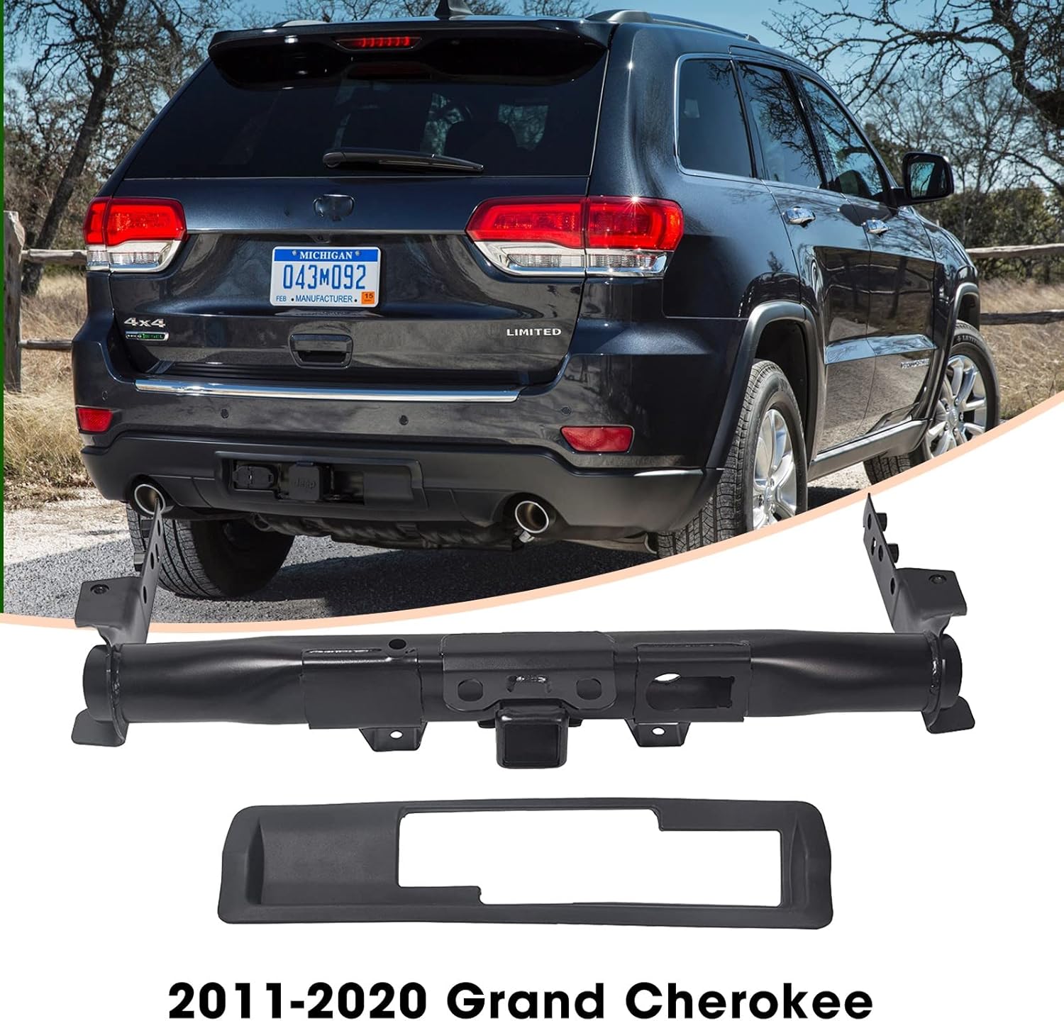 Trailer Hitch Receiver and Bezel Class IV Replacement (Black) W662392